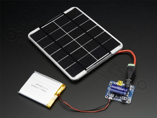 Charger for LiIon/LiPoly batteries Solar/USB/DC v2 - Adafruit 390